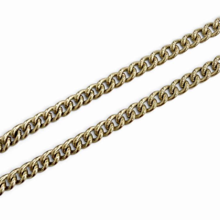 Excellent CHANEL Heart COCO Mark Rhinestone Necklace Pendant Accessory gold B25P