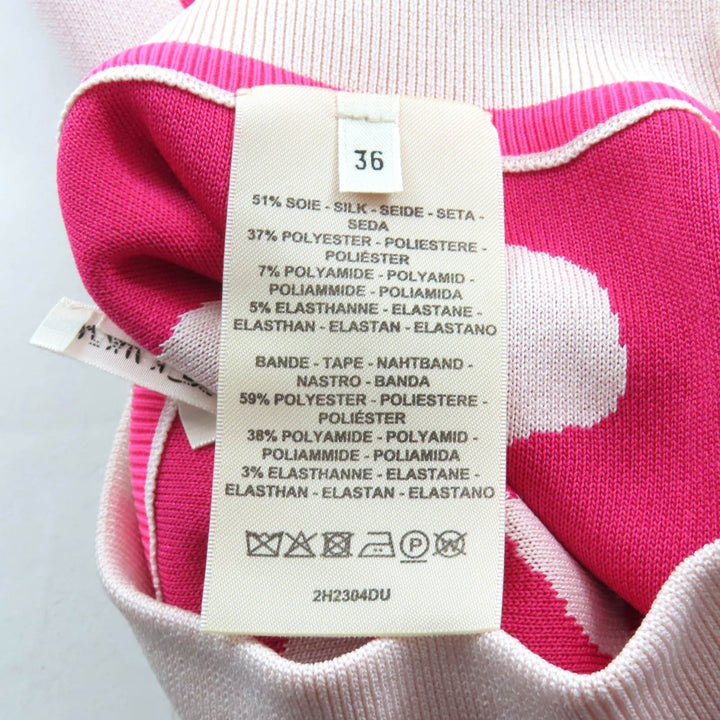 HERMES タイトスカート ヒョウ柄 ピンク シルク レディース 36 2H2304DU 美品