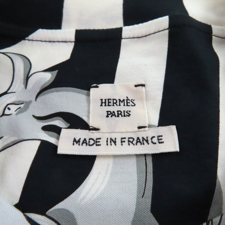 新品 HERMES トップス ホワイト ブラック コットン レディース 36 3H4601DA