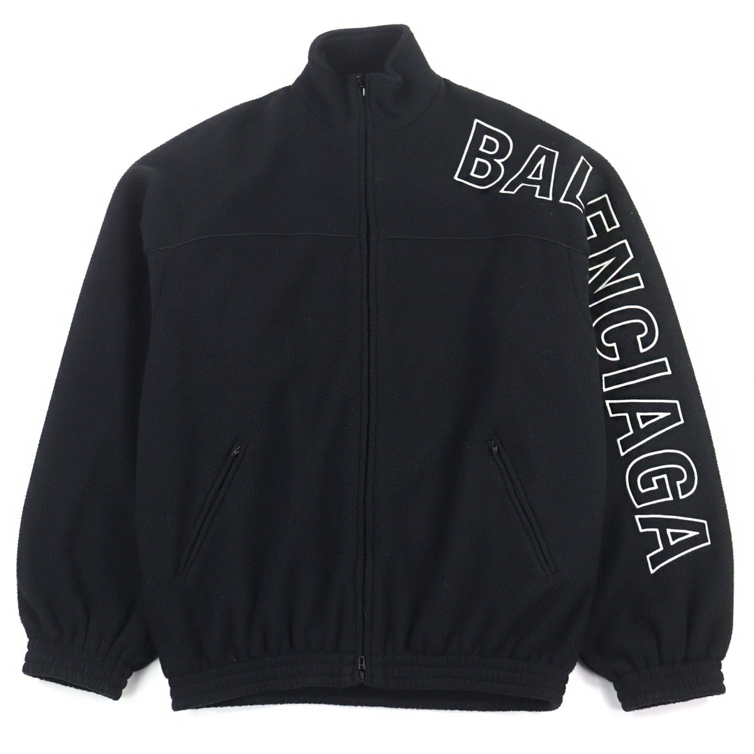 新品 BALENCIAGA ジャケット ロゴ刺繍入り ダブルジップ フリース トラックジャケット 44