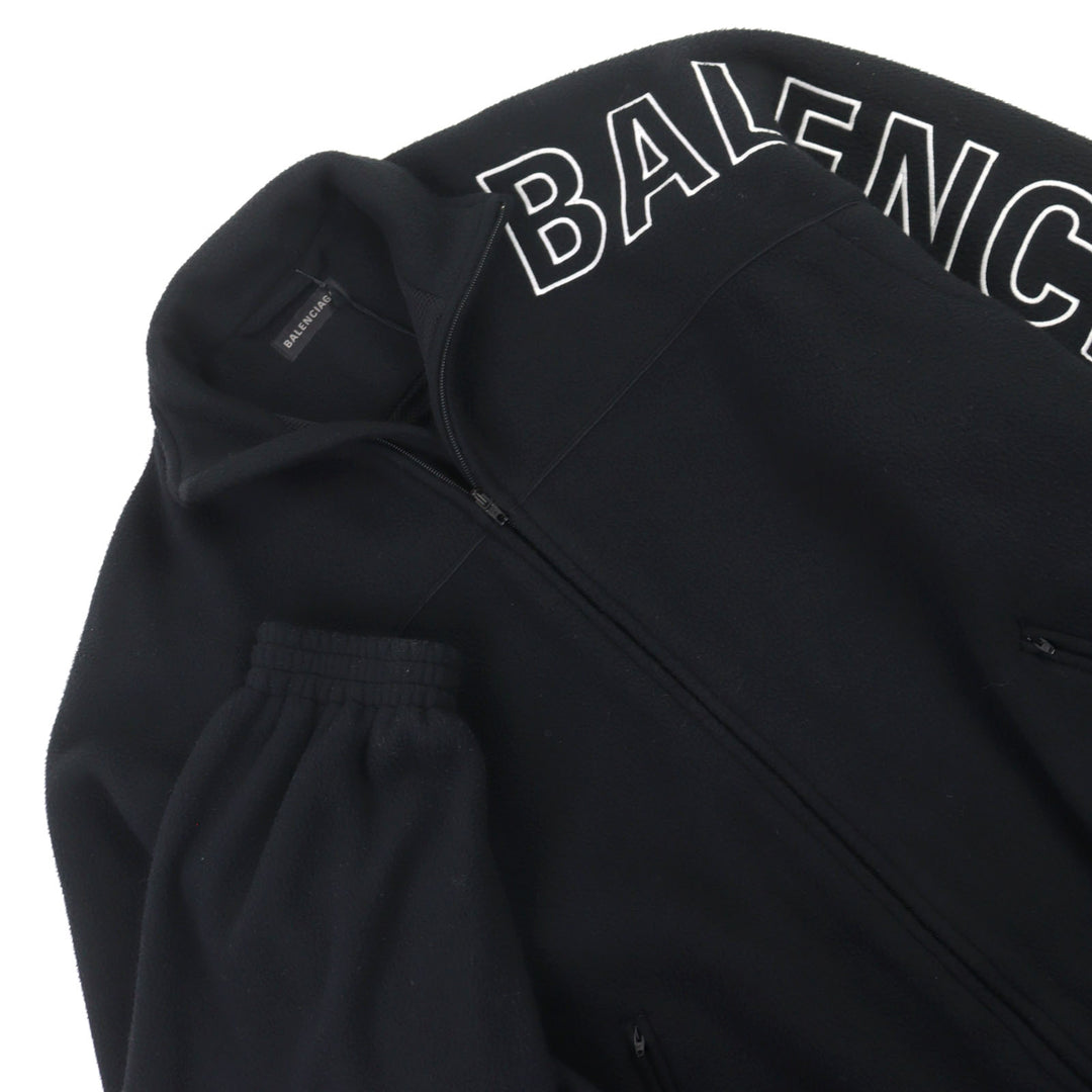 新品 BALENCIAGA ジャケット ロゴ刺繍入り ダブルジップ フリース トラックジャケット 44