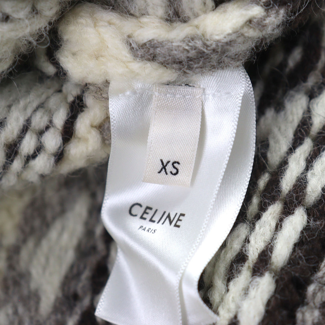 CELINE ニット エディ・スリマン シェットランド ロゴボタン ノルディック柄 ウール XS