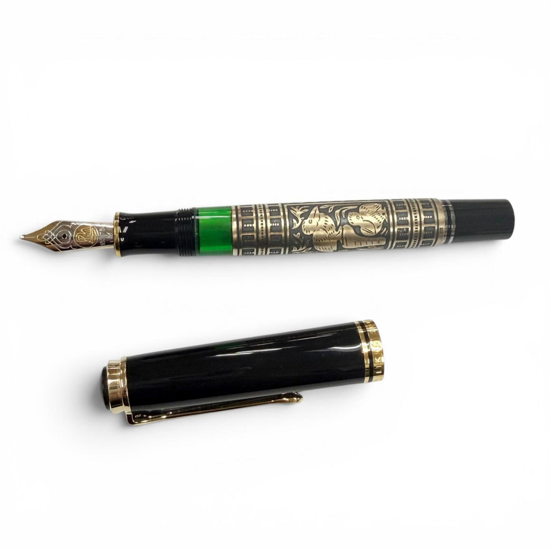 Excellent PERIKAN fountain pen Big Toledo black 18K mens M900