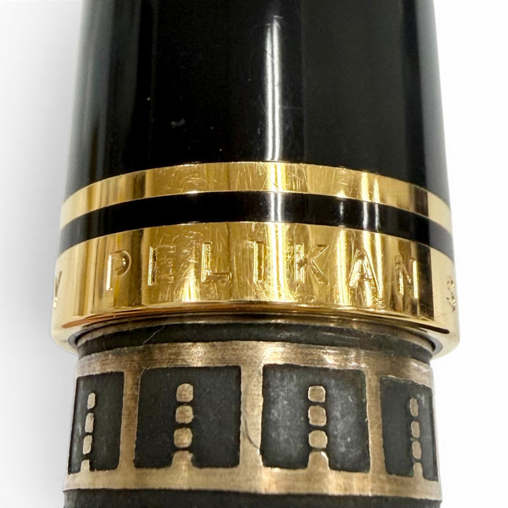 Excellent PERIKAN fountain pen Big Toledo black 18K mens M900