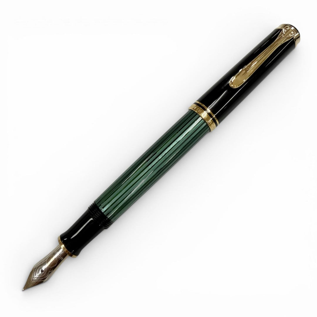 Excellent PERIKAN fountain pen Souverene M400 Green Stripe black 14K mens