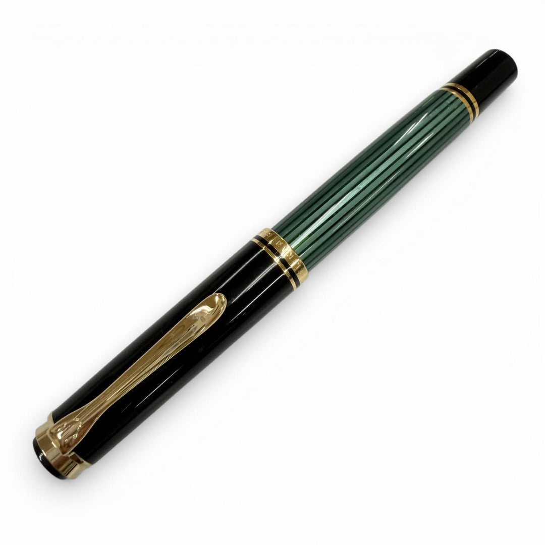 Excellent PERIKAN fountain pen Souverene M400 Green Stripe black 14K mens