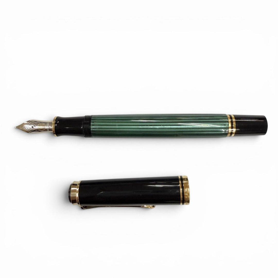 Excellent PERIKAN fountain pen Souverene M400 Green Stripe black 14K mens