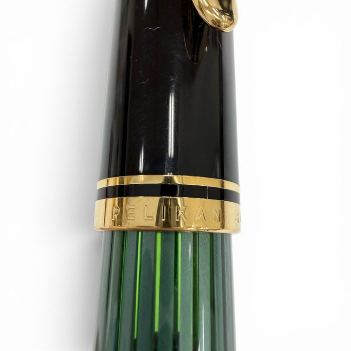 Excellent PERIKAN fountain pen Souverene M400 Green Stripe black 14K mens