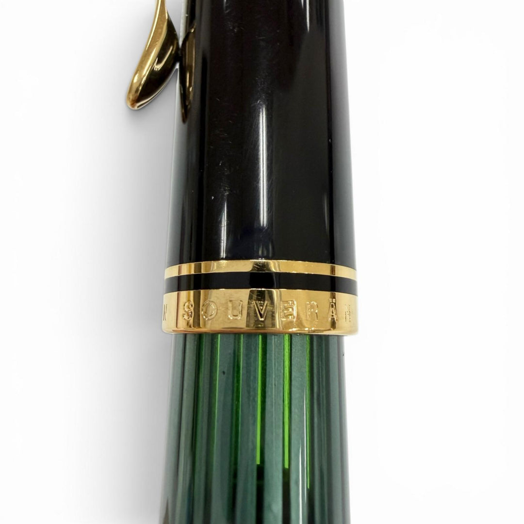 Excellent PERIKAN fountain pen Souverene M400 Green Stripe black 14K mens
