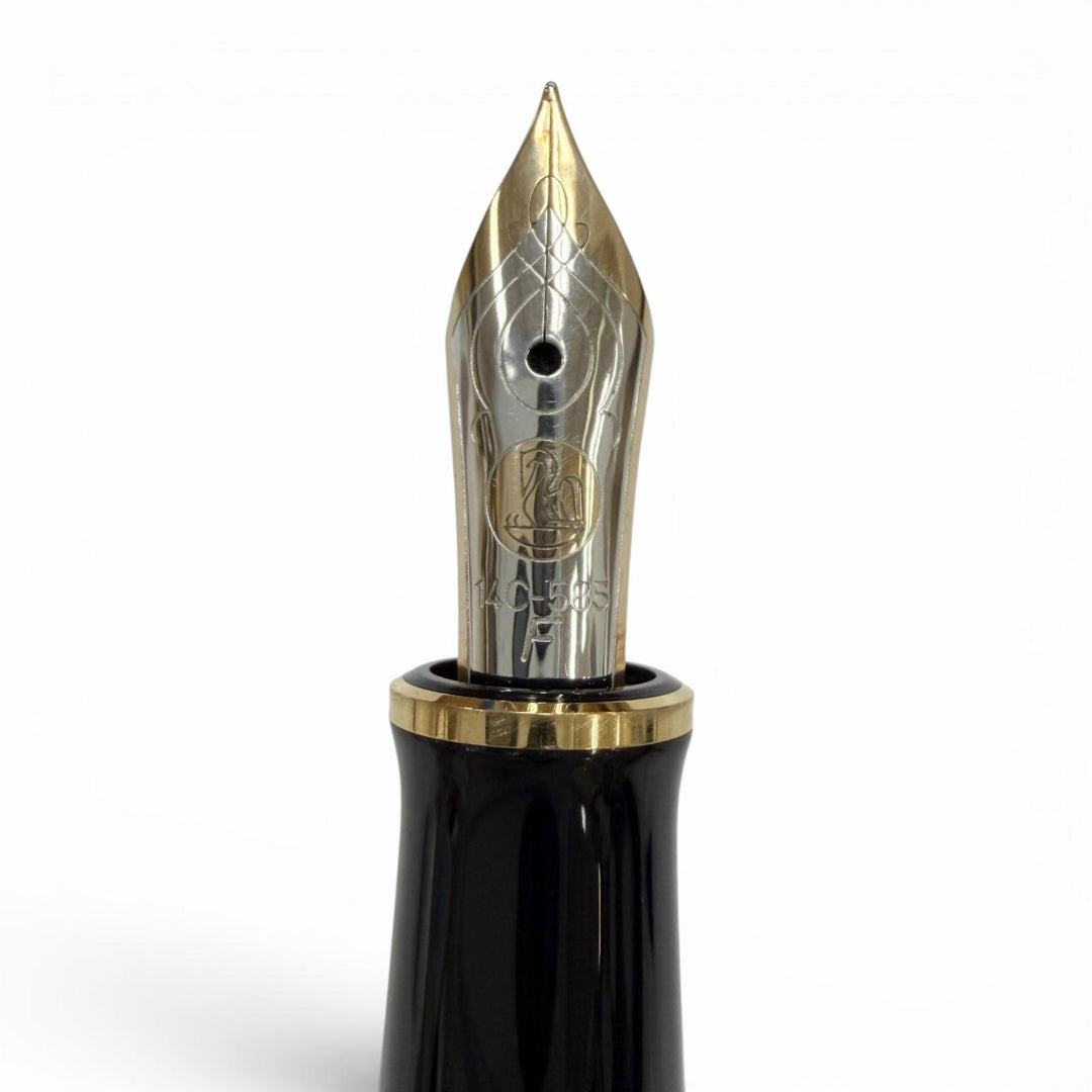Excellent PERIKAN fountain pen Souverene M400 Green Stripe black 14K mens