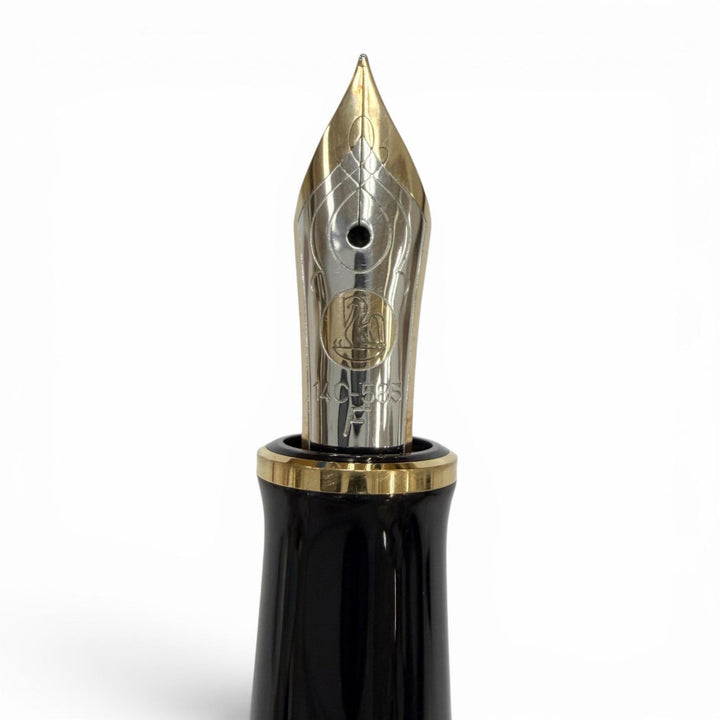 Excellent PERIKAN fountain pen Souverene M400 Green Stripe black 14K mens