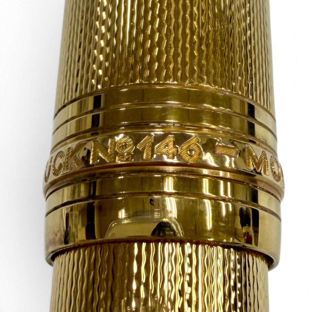 Great MONTBLANC fountain pen Meisterstück Solitaire 146 Vermeil Barley gold 18K