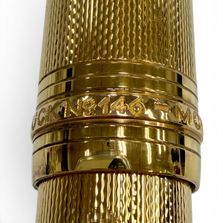Great MONTBLANC fountain pen Meisterstück Solitaire 146 Vermeil Barley gold 18K