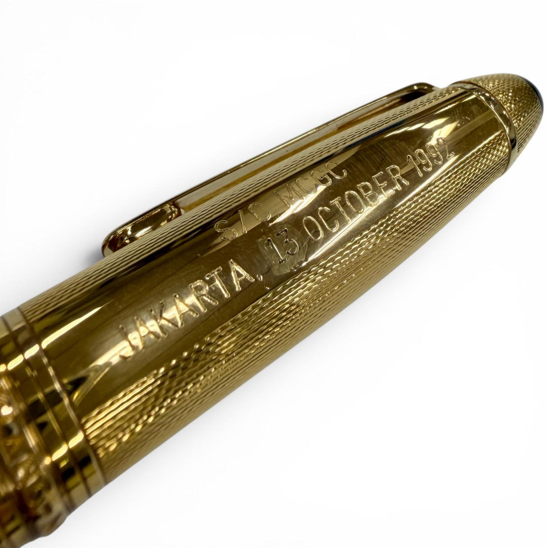 Great MONTBLANC fountain pen Meisterstück Solitaire 146 Vermeil Barley gold 18K