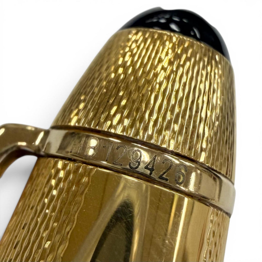 Great MONTBLANC fountain pen Meisterstück Solitaire 146 Vermeil Barley gold 18K
