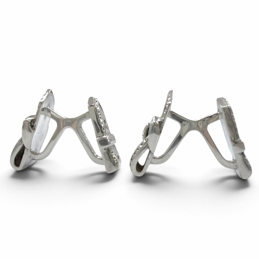 Great HERMES Cufflinks cufflinks Saintur Silver SV800 mens