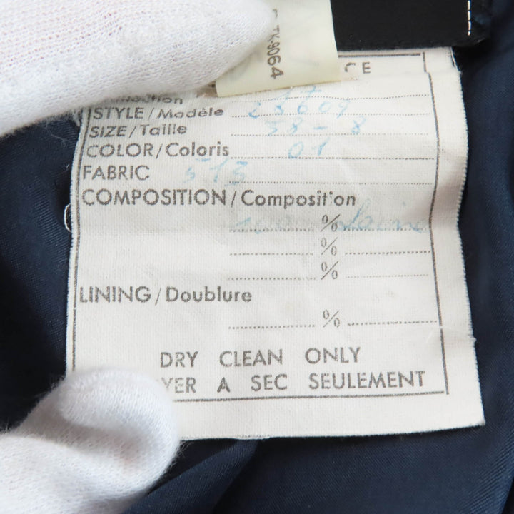 Very Good CHANEL suit COCO Button Jacket + Dress 2-Piece Set Navy wool Women 38
