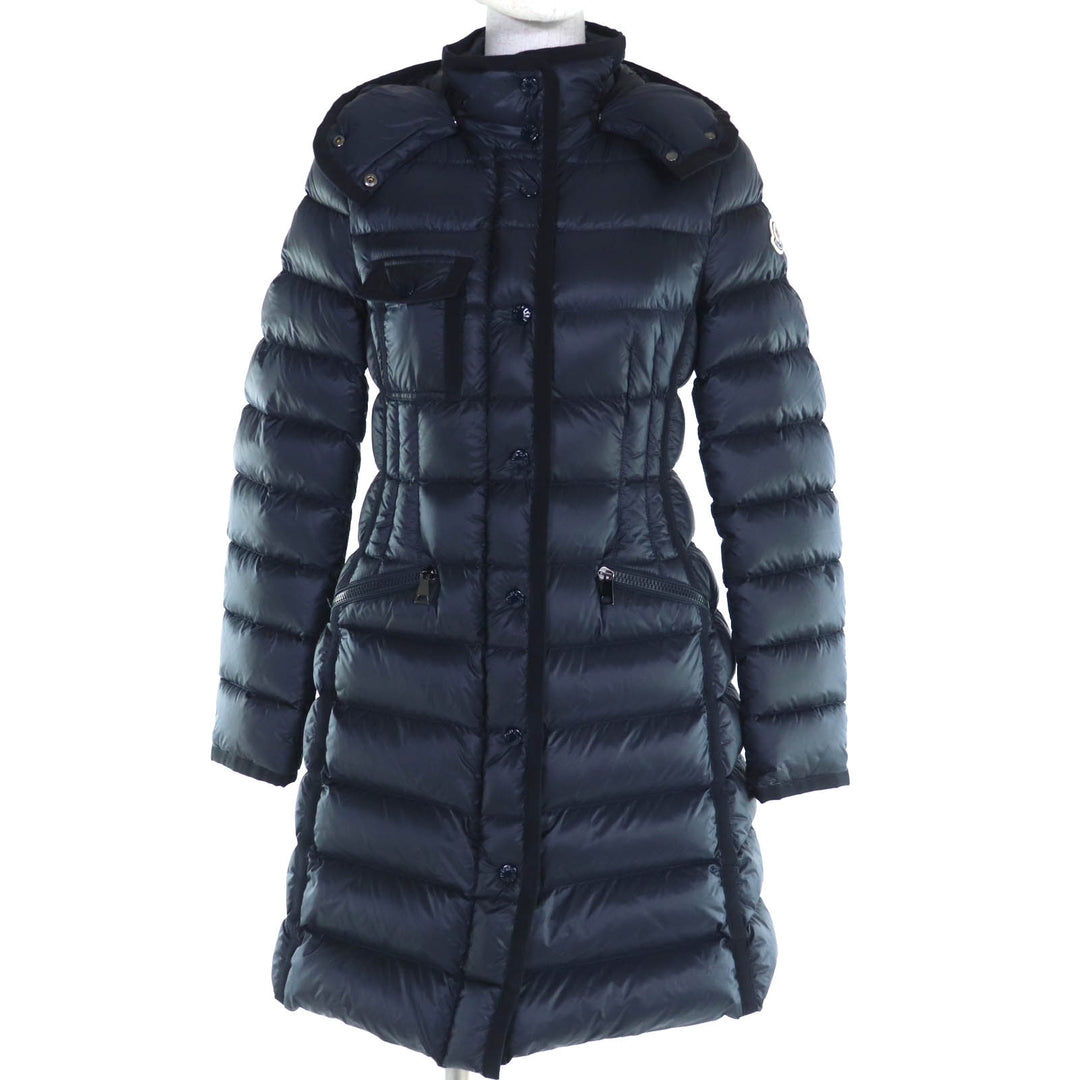 MONCLER ダウンコート HERMINE ダークネイビー ナイロン レディース 0 G20931C51100 美品