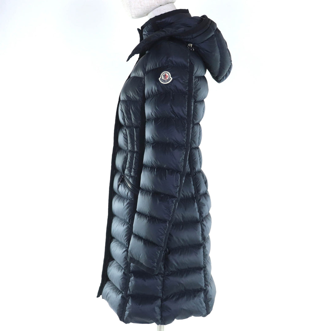 MONCLER ダウンコート HERMINE ダークネイビー ナイロン レディース 0 G20931C51100 美品