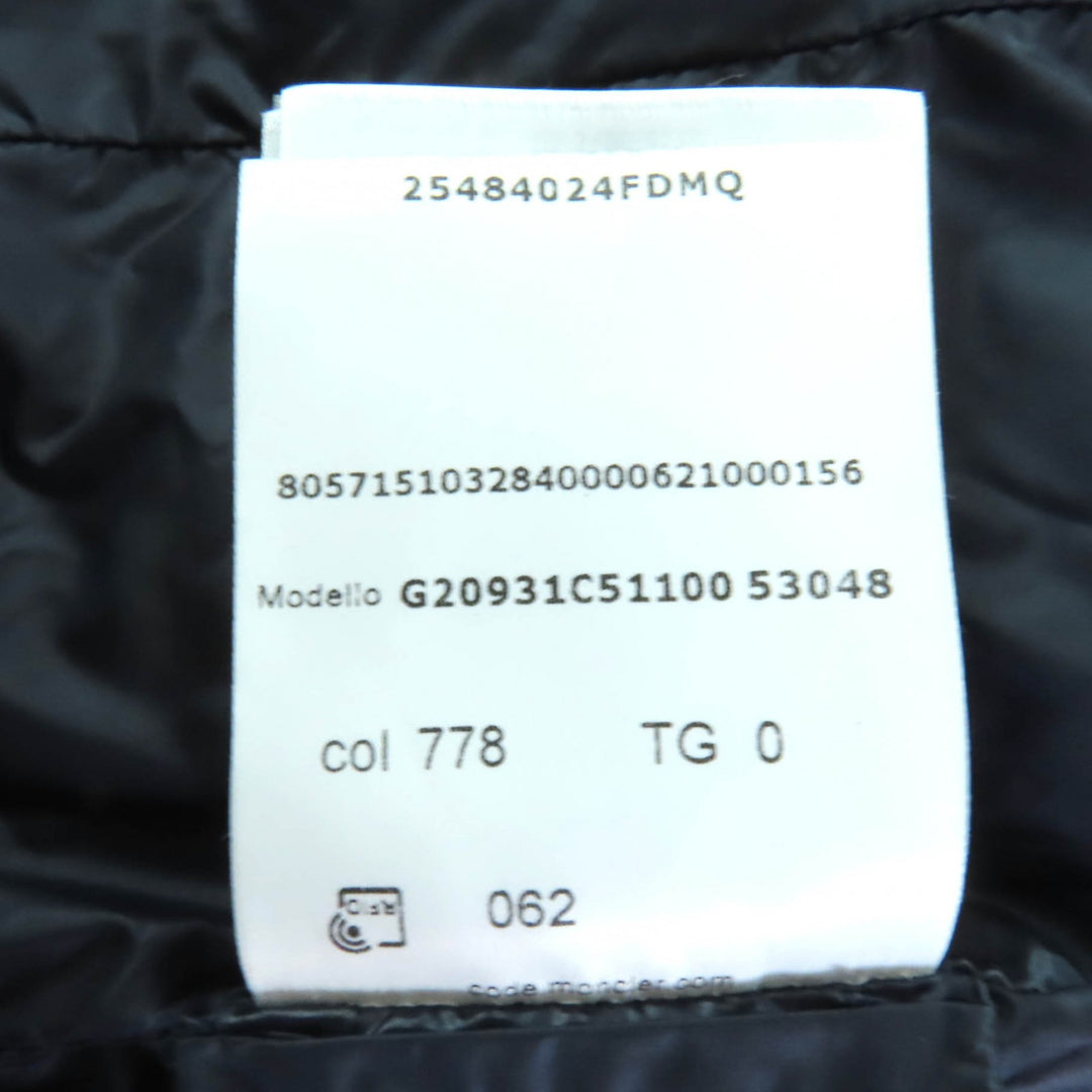 MONCLER ダウンコート HERMINE ダークネイビー ナイロン レディース 0 G20931C51100 美品