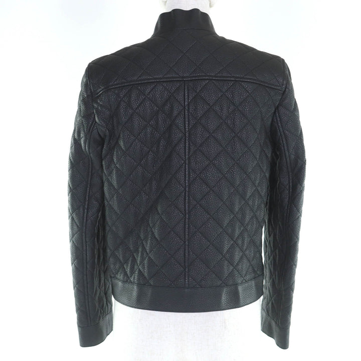 新品 HERMES レザージャケット ブラック ディアスキンレザー レディース 36 3H1207D1