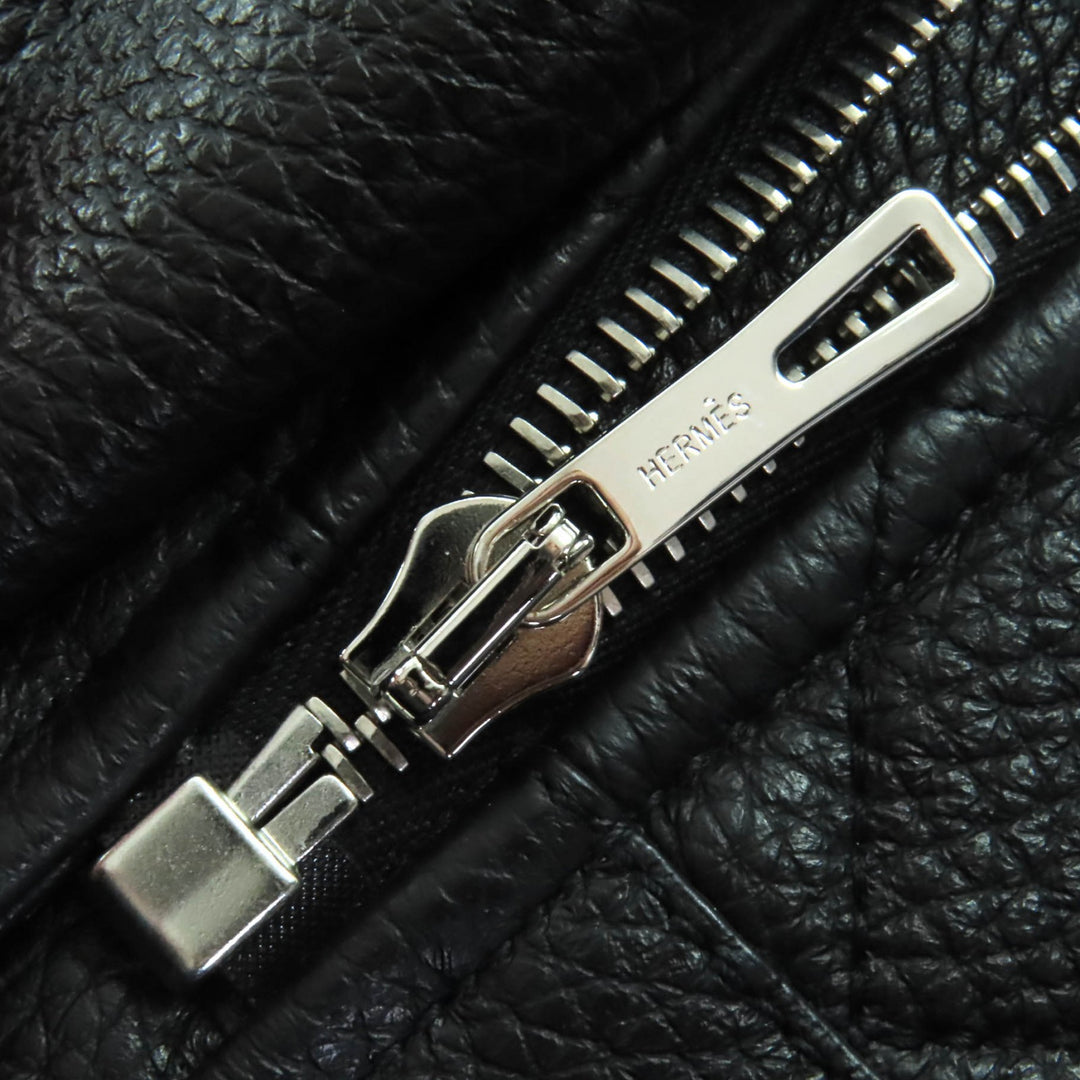 新品 HERMES レザージャケット ブラック ディアスキンレザー レディース 36 3H1207D1