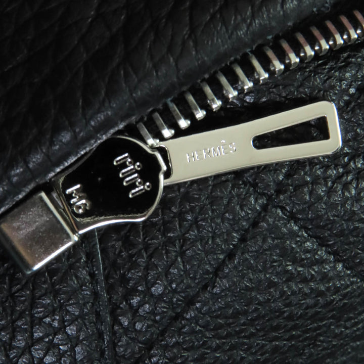 新品 HERMES レザージャケット ブラック ディアスキンレザー レディース 36 3H1207D1
