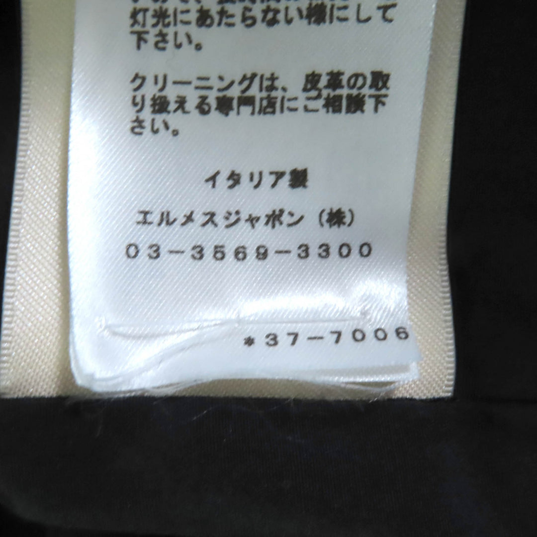 新品 HERMES レザージャケット ブラック ディアスキンレザー レディース 36 3H1207D1