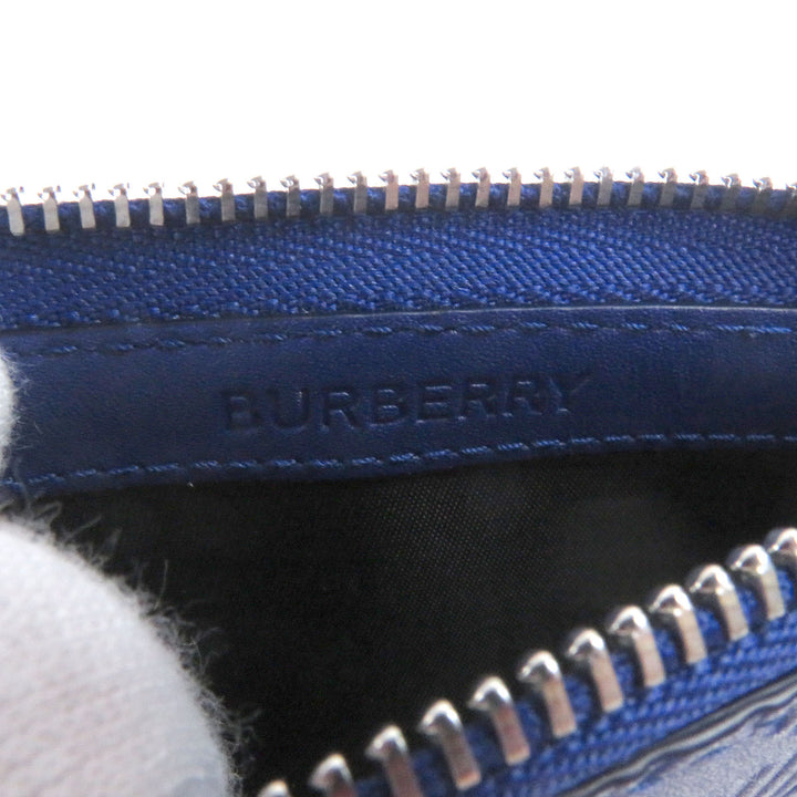優れたBURBERRYコインケースチェック柄カードケースブルーレザーメンズ
