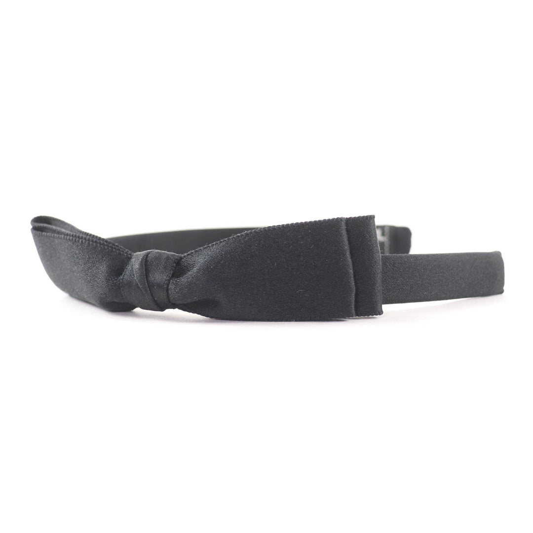 Excellent CHANEL hair accessory Ribbon design headband black Women YF037509