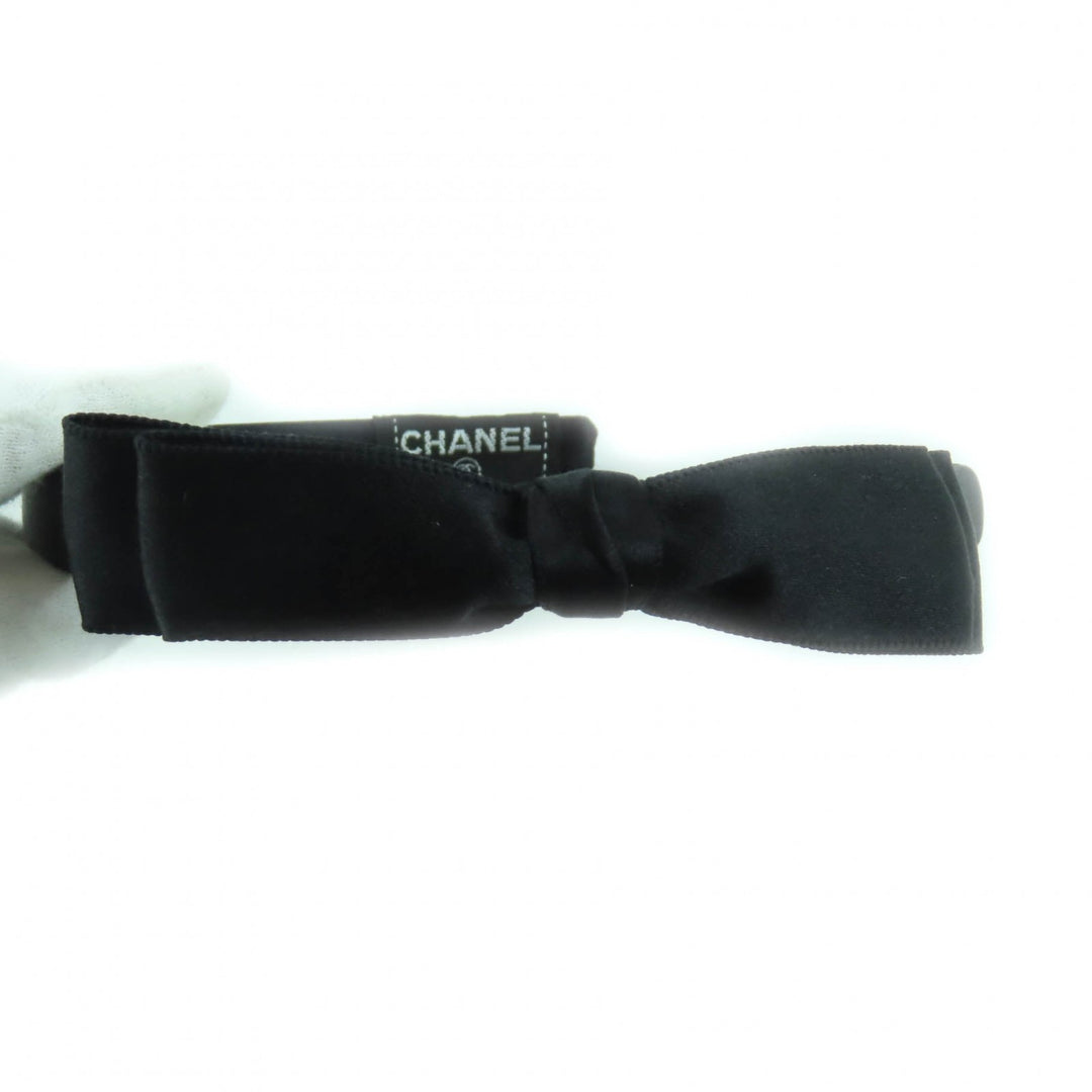 Excellent CHANEL hair accessory Ribbon design headband black Women YF037509