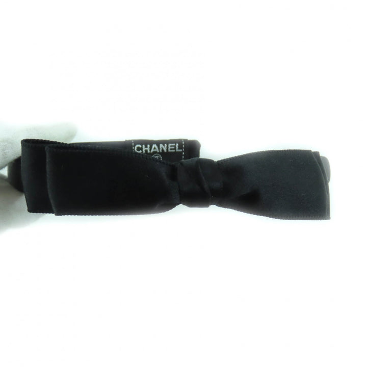 Excellent CHANEL hair accessory Ribbon design headband black Women YF037509