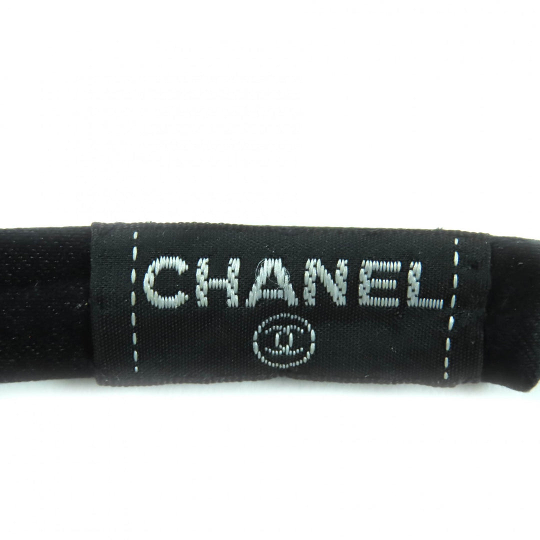 Excellent CHANEL hair accessory Ribbon design headband black Women YF037509