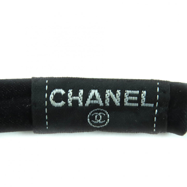 Excellent CHANEL hair accessory Ribbon design headband black Women YF037509