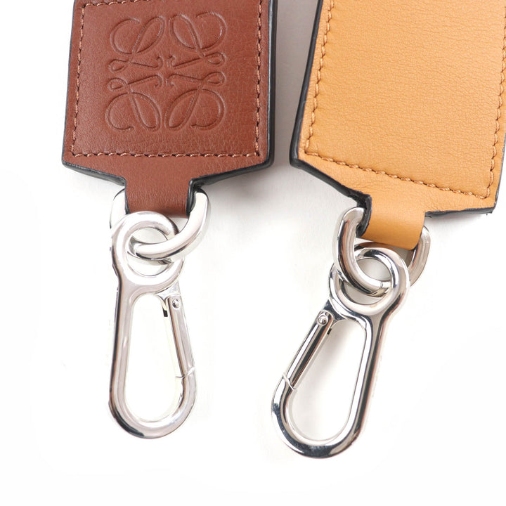 Excellent LOEWE Shoulder strap Logo Anagram Leather Brown leather Women