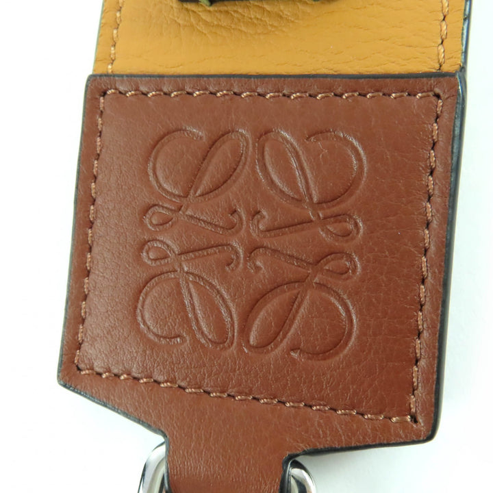 Excellent LOEWE Shoulder strap Logo Anagram Leather Brown leather Women