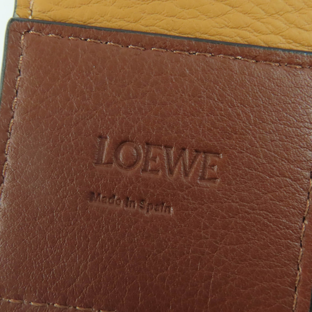 Excellent LOEWE Shoulder strap Logo Anagram Leather Brown leather Women