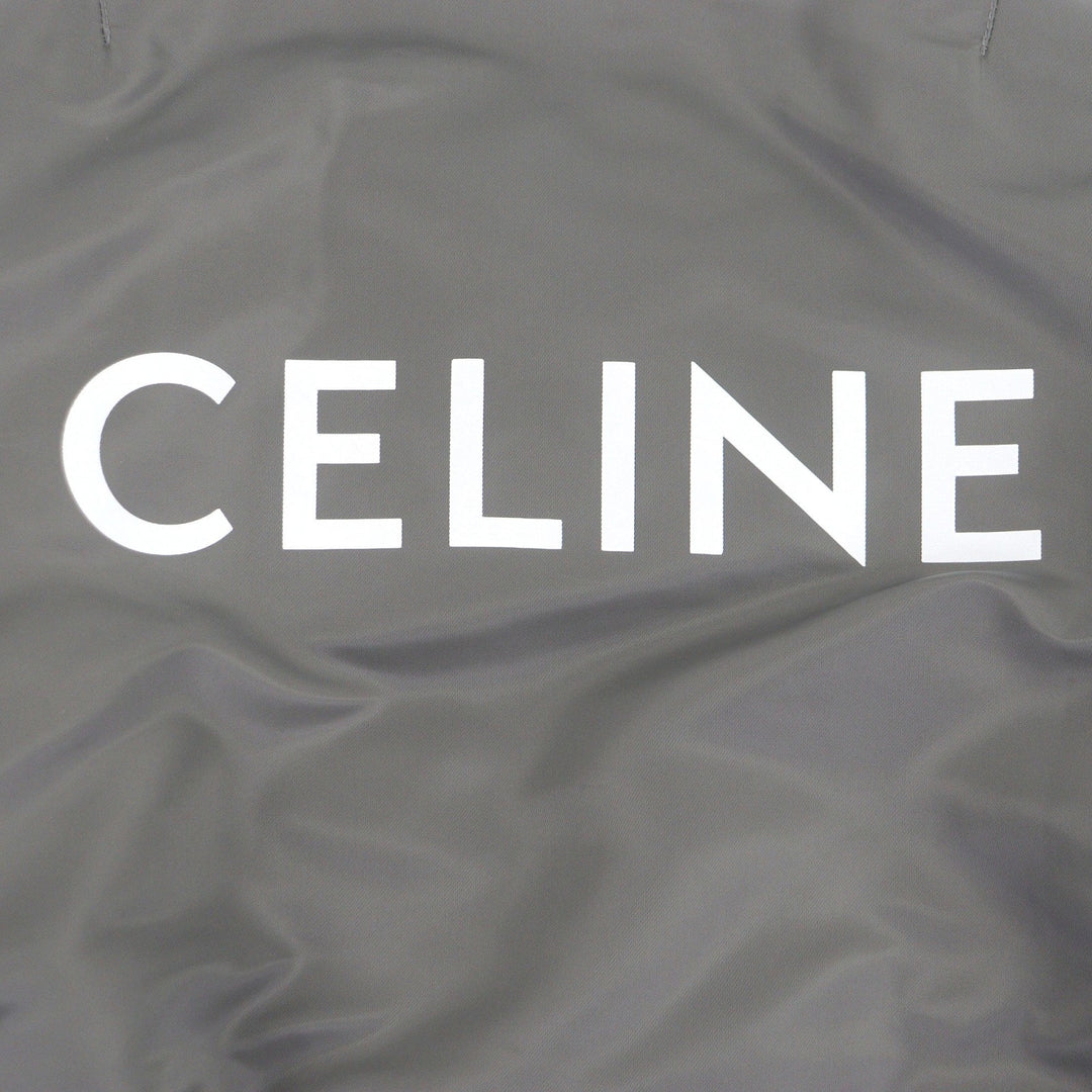 Great CELINE Bomber jacket Back logo print, padding Gray orange