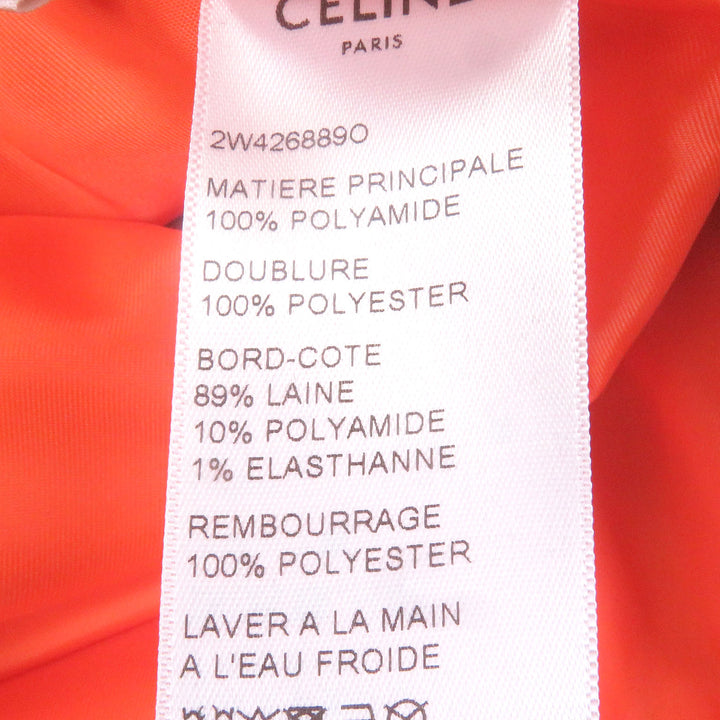 Great CELINE Bomber jacket Back logo print, padding Gray orange