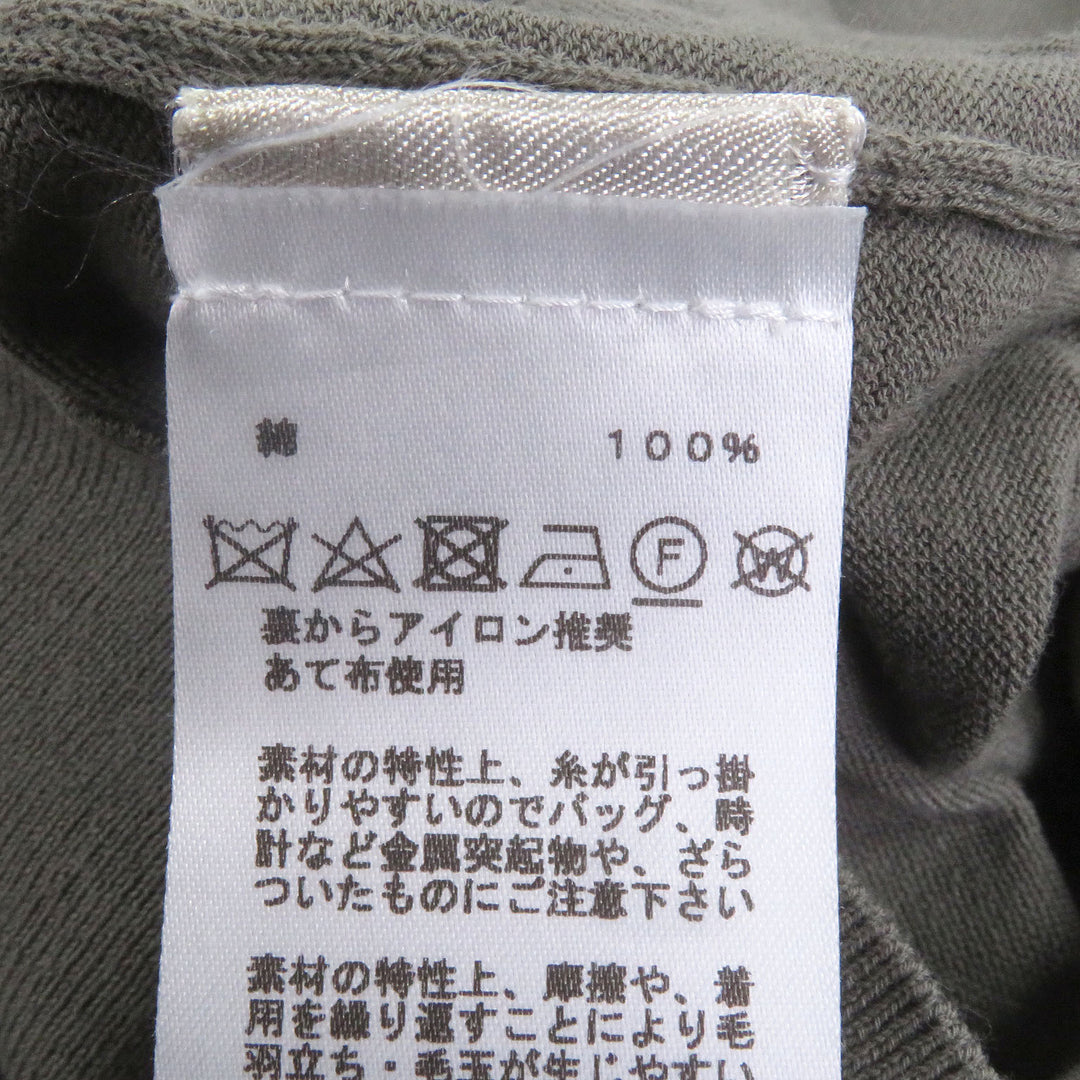 素晴らしいHERMES半袖ニット袖ドッキングデザインカーキコットンメンズXL