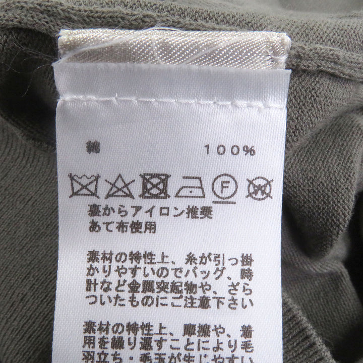 素晴らしいHERMES半袖ニット袖ドッキングデザインカーキコットンメンズXL