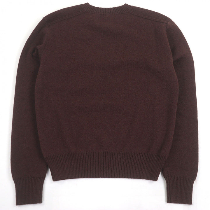 素晴らしいBURBERRYニットローズローズデザインブラウンウールメンズS 8077347