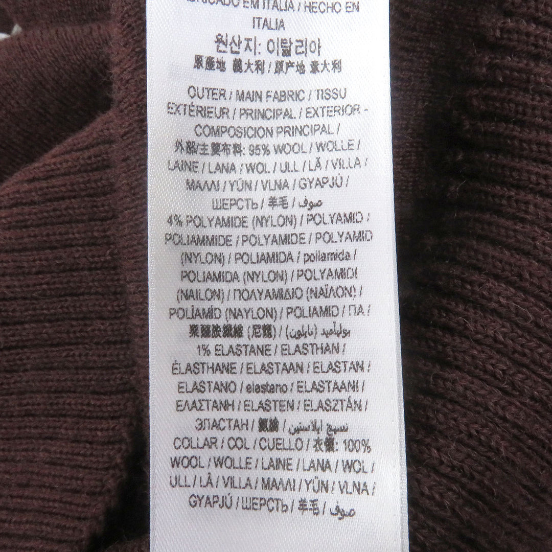 素晴らしいBURBERRYニットローズローズデザインブラウンウールメンズS 8077347