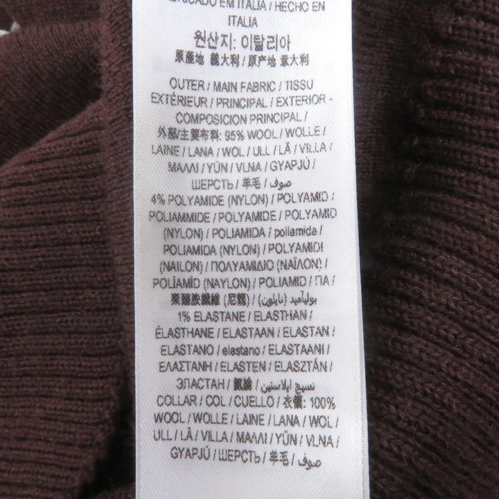 素晴らしいBURBERRYニットローズローズデザインブラウンウールメンズS 8077347