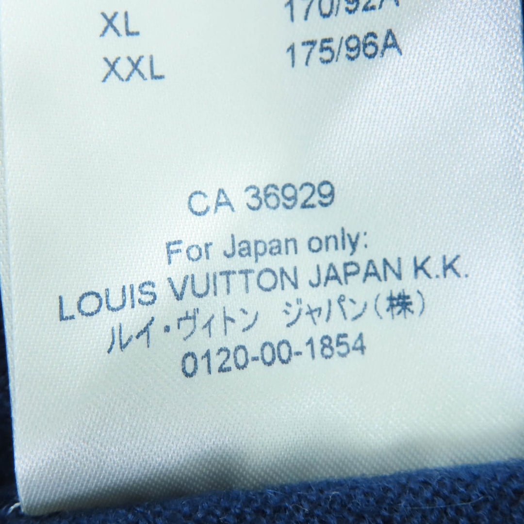 素晴らしい LOUIS VUITTON ニット 半袖 ドルマンスリーブ ネイビー カシミア S
