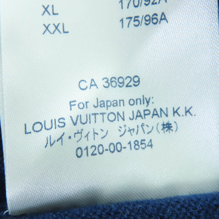 素晴らしい LOUIS VUITTON ニット 半袖 ドルマンスリーブ ネイビー カシミア S