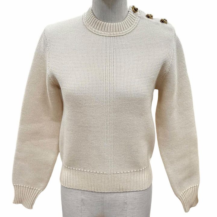 Excellent BOTTEGAVENETA sweater off white wool Women XS 725634