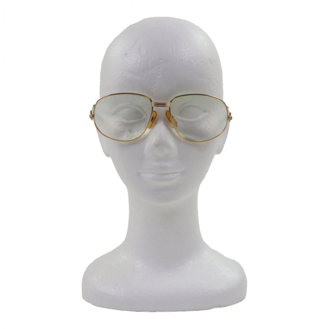 Very Good Cartier Glasses Trinity Logo Metal gold mens