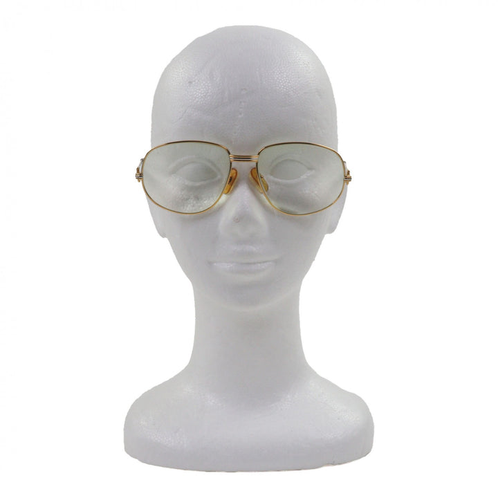 Very Good Cartier Glasses Trinity Logo Metal gold mens