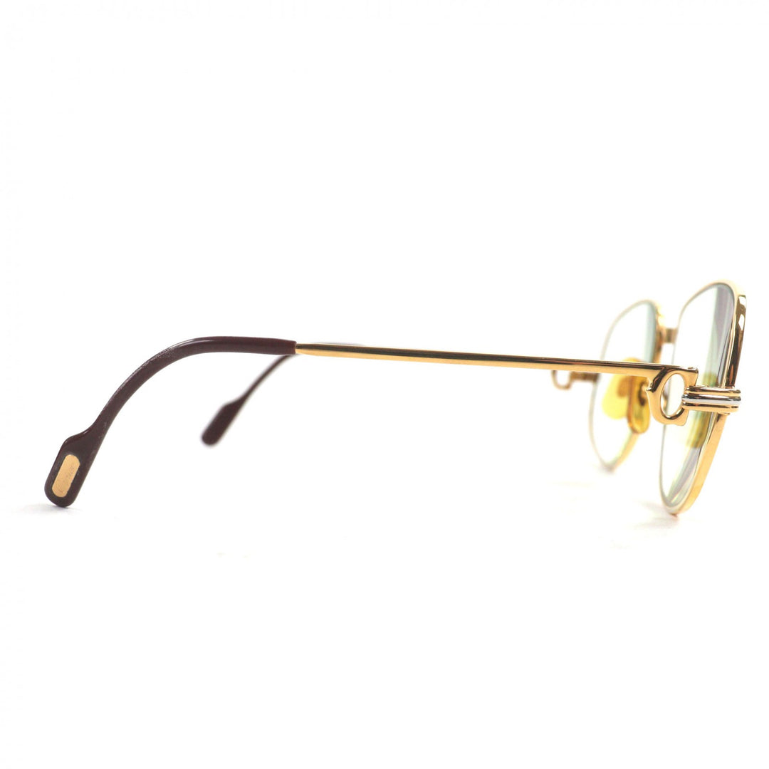 Very Good Cartier Glasses Trinity Logo Metal gold mens